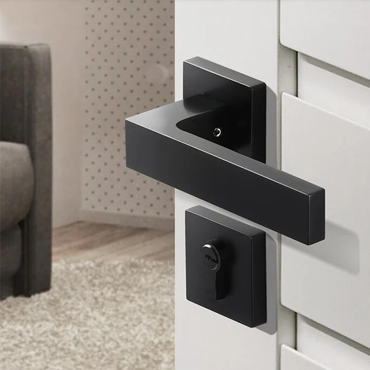 AKADA Hot selling modern door locks handle luxury black Zinc alloy door locks handle