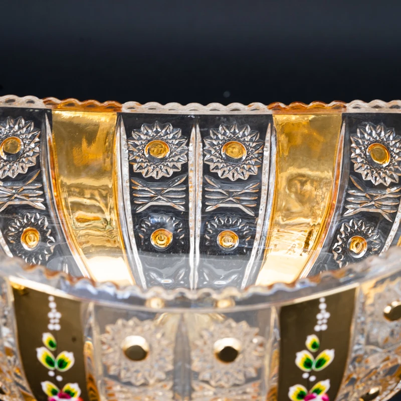 GOLDEN PAINTING GLASS BOWL