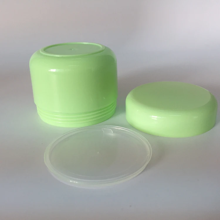 Plastic 50g 2oz Round Green Cosmetic Jar