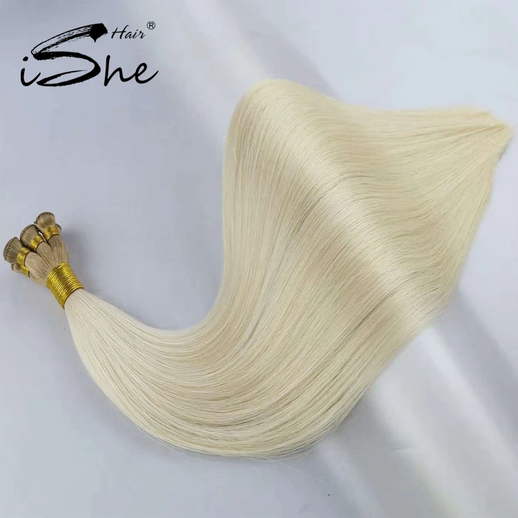 Wholesale Human Hair Hand Tied Weft 12a Human Hair Bundles Vendors Cuticle Aligned Virgin Hand Tied Weft Hair Extension Russian