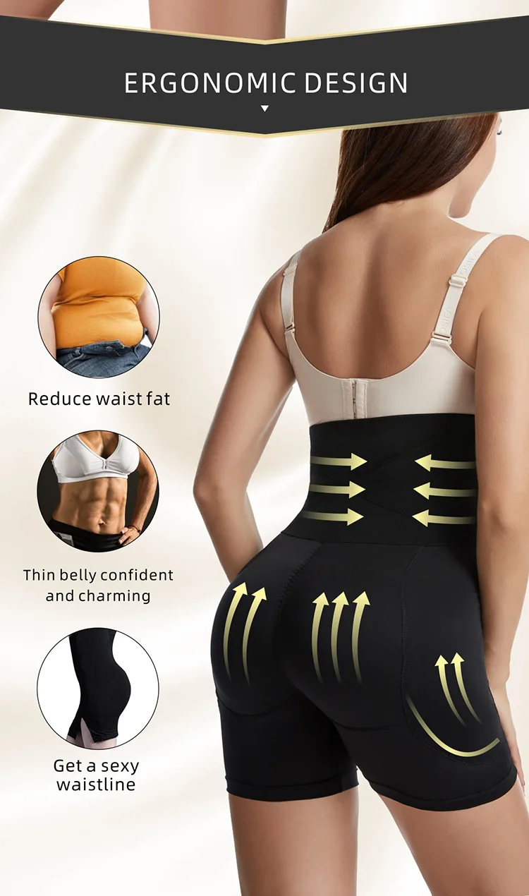 Factory Price Women Fajas Colombianas Colo Invisible Tummy Control Body Shaper Hip Padding Shapewear Butt Lifter Shorts