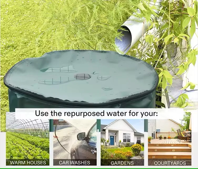 Custom Large Capacity Pvc Rainwater Collection System With Spigots Overflow Kit Portable Water Tank Storage Container