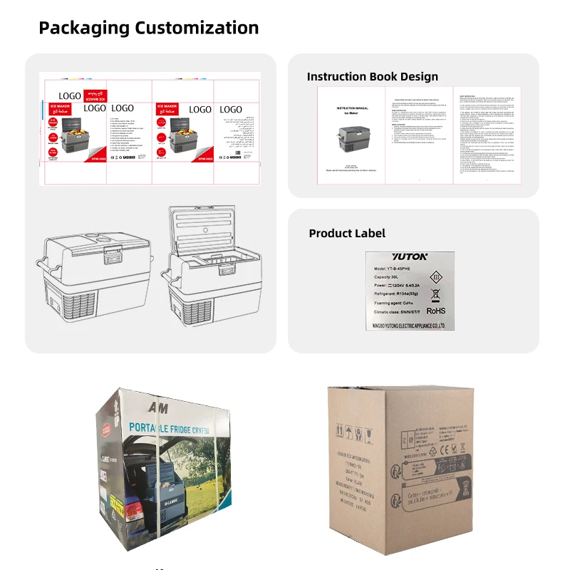 40L Dual-Zone truck refrigerator DC 12 volt fridge with low watts camping fridge freezer portable