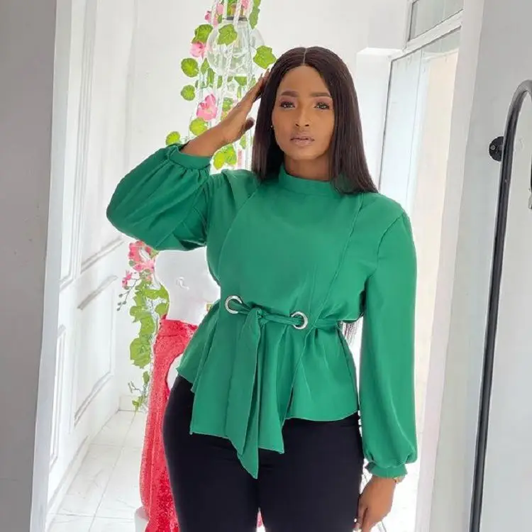 YP Fall New Arrivals Women Clothes Fashion OL Tops Solid Color Lace Slim Large Size Lady Tops Blouse