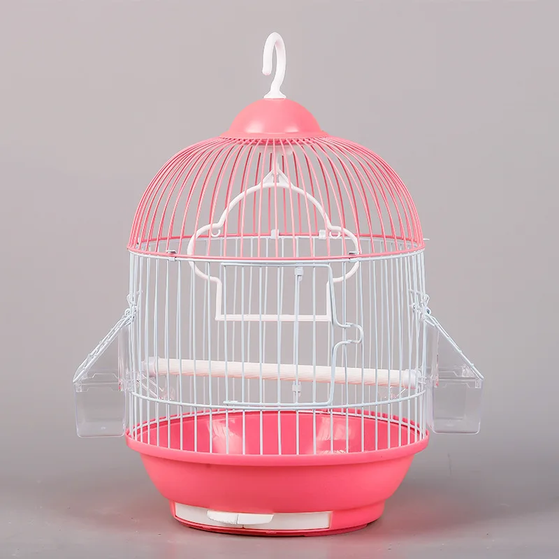 Best Small Parrot Canaries Pearl Birds Metal Pet Wire Feeding Cage in China for Indoor Outdoor Travel with Hook Loop Tray Feeder