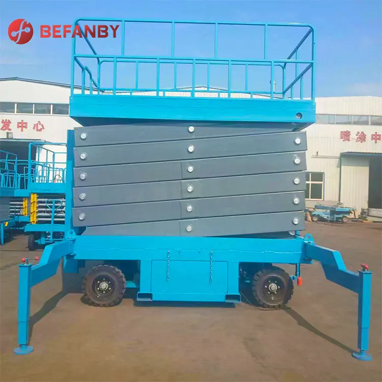 Cleaning window motorized 320kg electric mobile trailer scissor lift