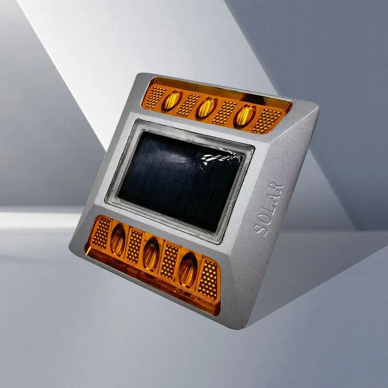 Aluminum IP68 Solar LED Road Stud Green Traffic Marking Reflectors with Flashing Lights Underground Street Signaling Lights