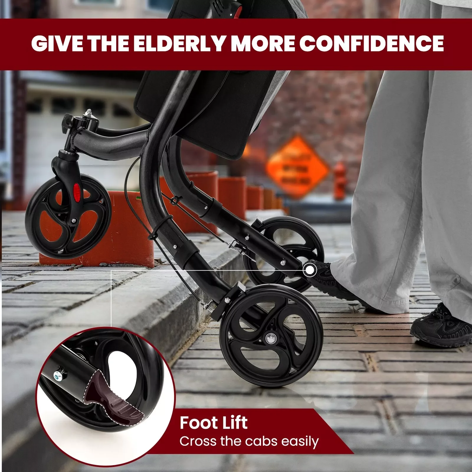 Wheel Walking Walker Assistive Device Medical Toilet Disabled Equipment Walker & Rollator Adult Dissability Walker with Seat