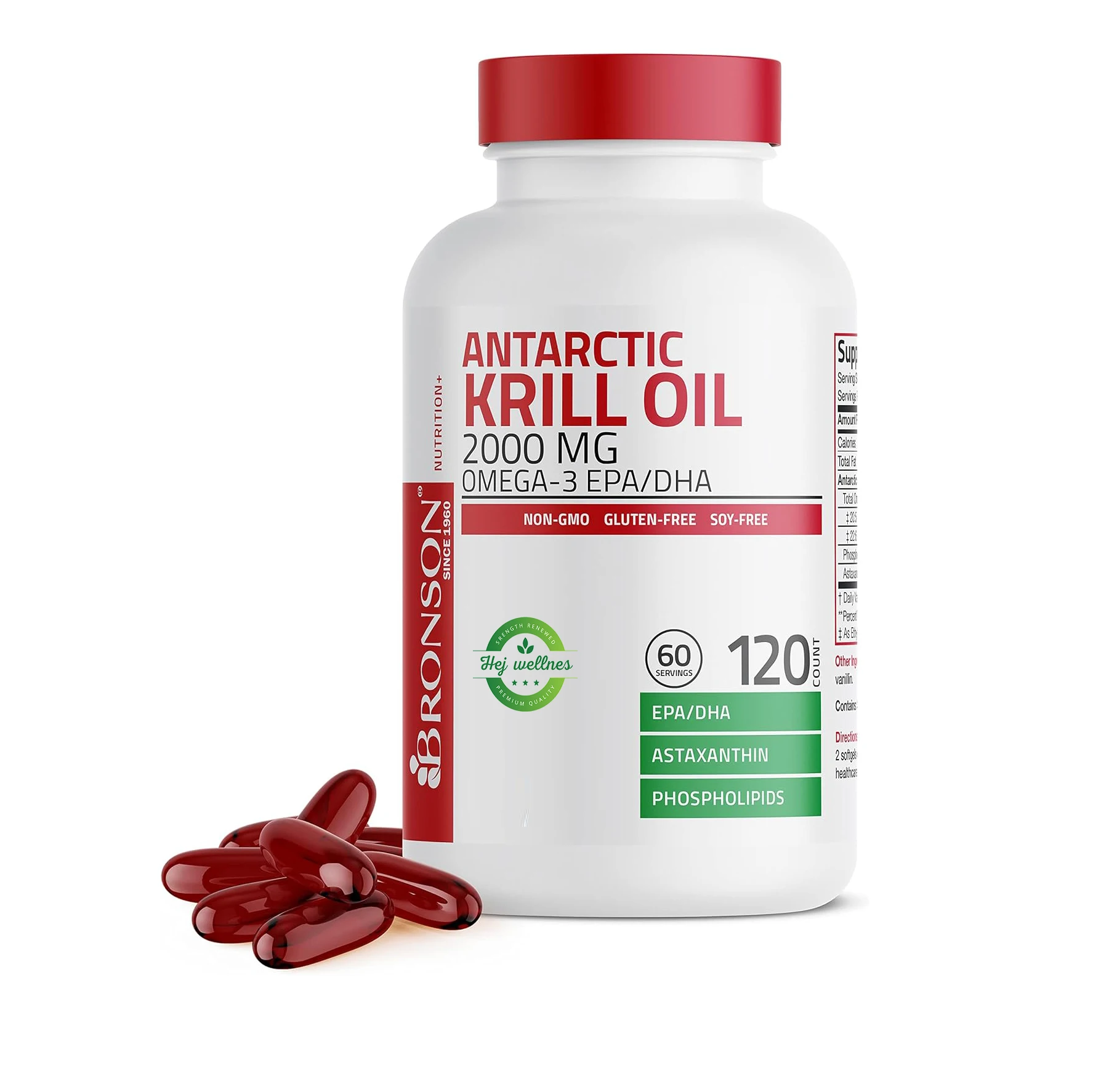 custom antarctic krill oil softgel  2000 mg contains omega-3 fatty acids epa dha astaxanthin phosphatide krill oil supplement
