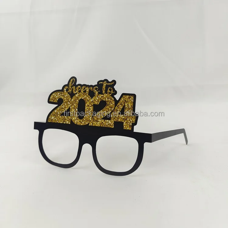 New Arrival Cartoon Paper Glasses for Kids Christmas Party Photo Prop Eyeglasses Frame for Children Festival Eyewear Sets