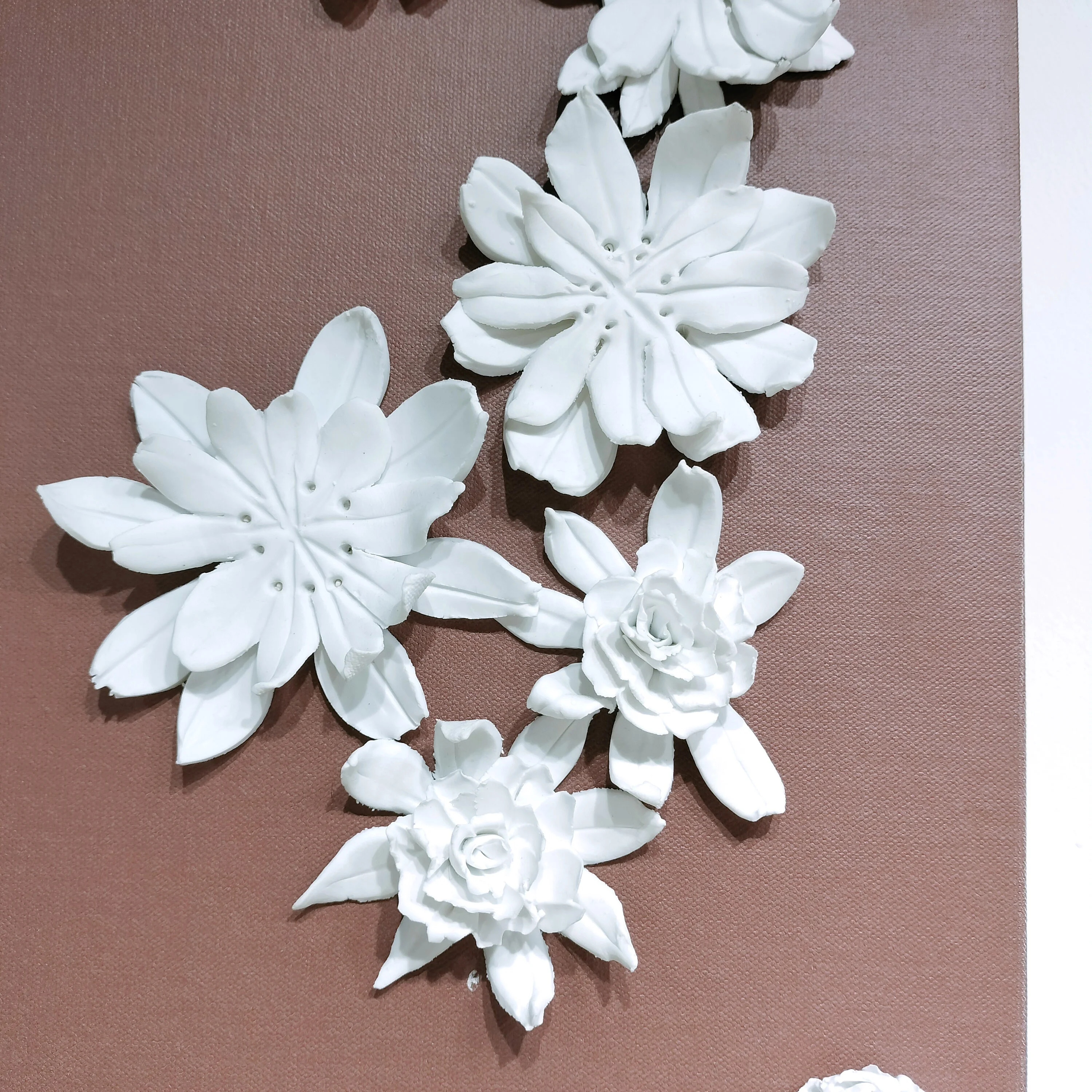 3D Flower Handmade Wall Hanging Crafts Art Home Hotel Wedding Ceramic Wall Decoration