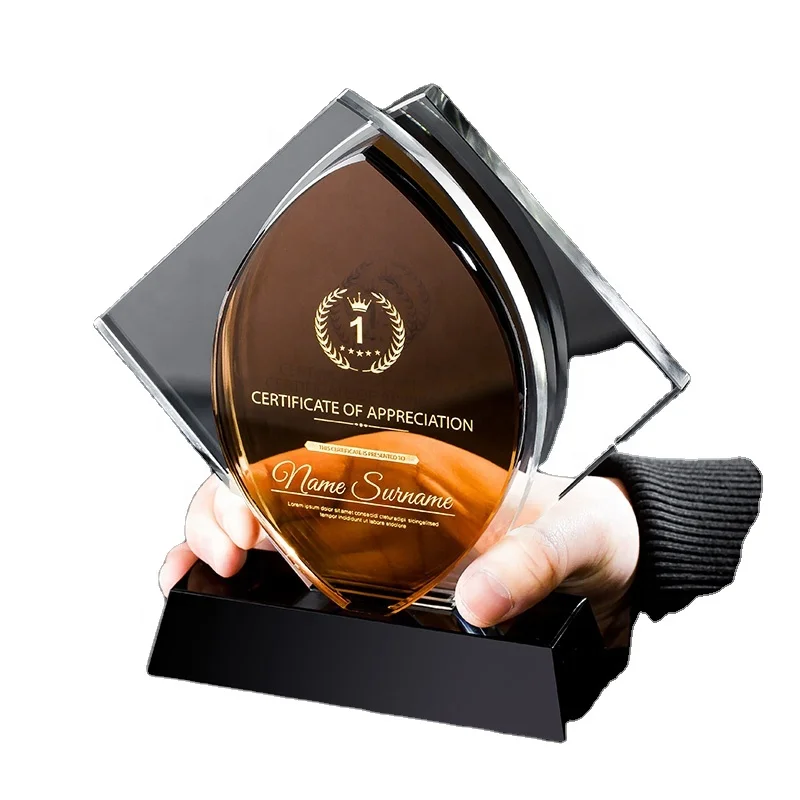 High Quality Diamond Shape k9 Blank Crystal Plaque Award Crystal Glass Trophy