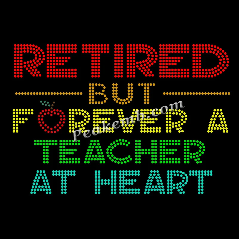 Customized Good Quality Teacher Rhinestone Transfer Popular Kids Logo Rhinestone Heat Transfer for T Shirt Clothing