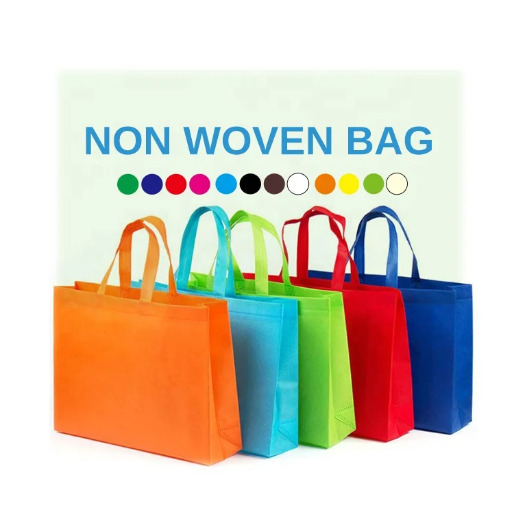 Huahao discount custom print eco reusable supermarket grocery promotion shopping non woven carry fabric tote cloth bag