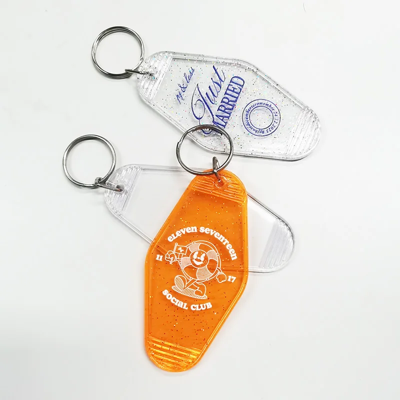 Personalized Plastic Blank ABS Hotel Keychain  Promotional Key Tags retro motel hotel keychain blank