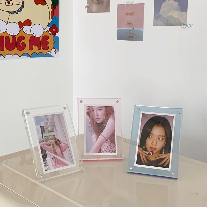 Wholesale Modern 4x6 Mini Clear Acrylic Photo Frame For Picture Instax Desktop Display Crystal Lucite Picture Frames Block