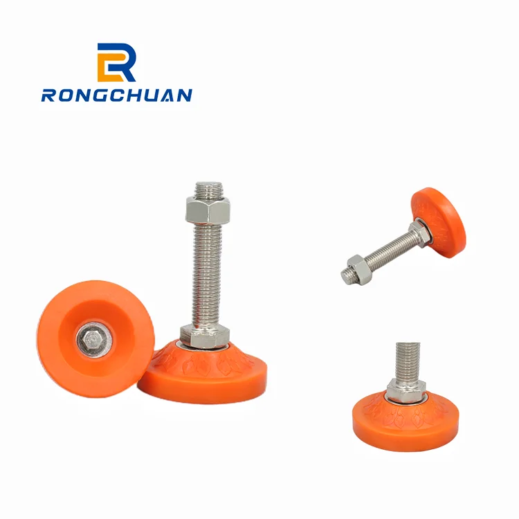 Wholesale k-type shockproof non-slip leveling foot mental and soft rubber material swivel adjustable leveler feet