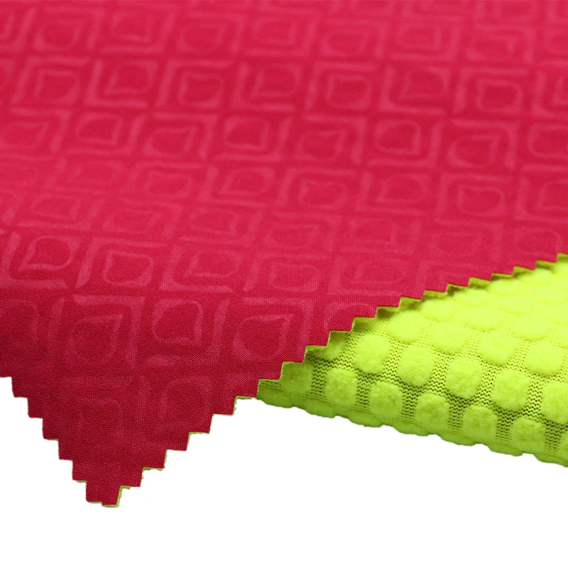 Factory direct embossed four sided elastic fabric tpu film jacquest plaid polar fleece soft shell fabric for jacket