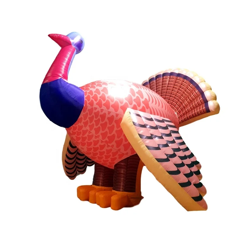 Outdoor Giant Advertising Activity Inflatable Turkey Cartoon Model For Thanksgiving Event Party