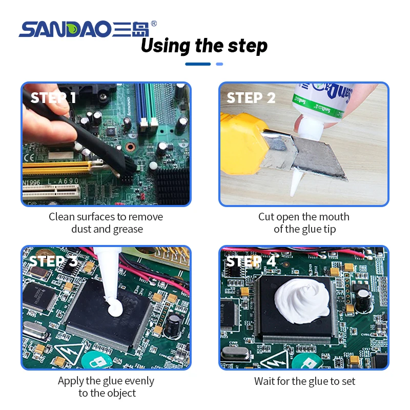 Manufacturer Direct Sales Gel Fixed Silicone Adhesives for CPU LED Thermal Silicone Silicone Sealant