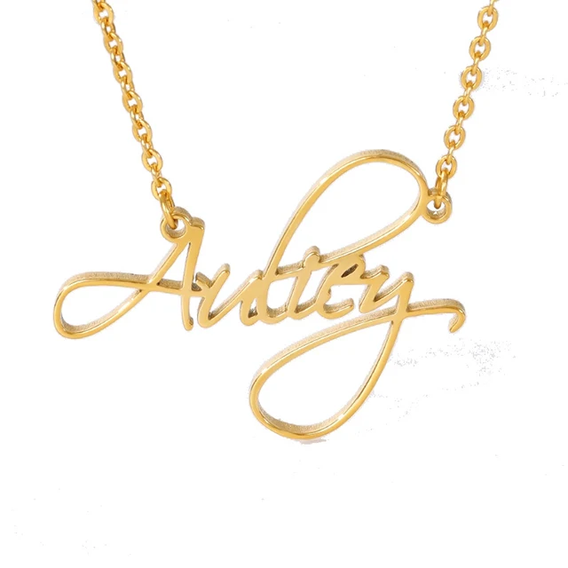 
ADELANTE Customized DIY Stainless Steel Name Letters Clavicle Necklace For Girls 