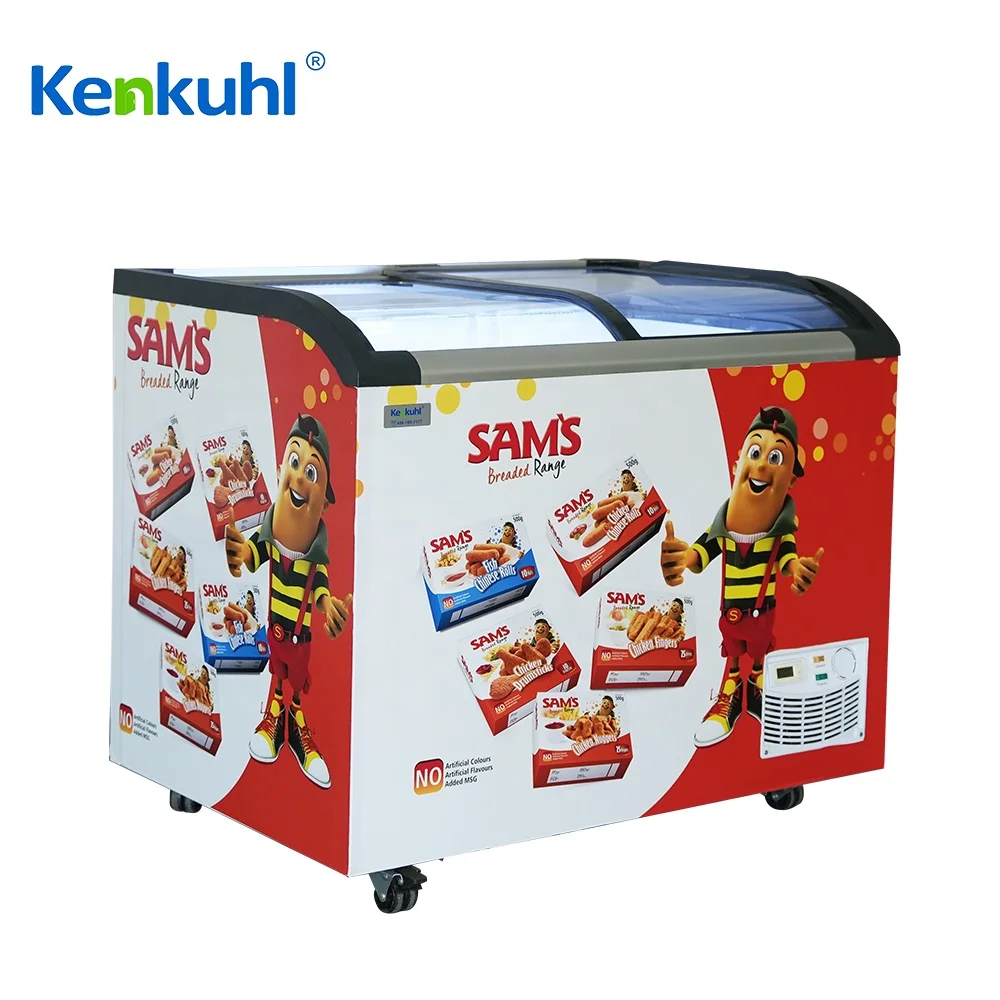 Popsicle display freezer glass door 300L