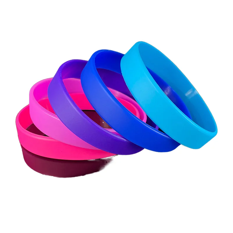 Wholesale 202*12mm Unisex Rubber Silicone Bracelet in 14 Colors Custom Logo Accepted