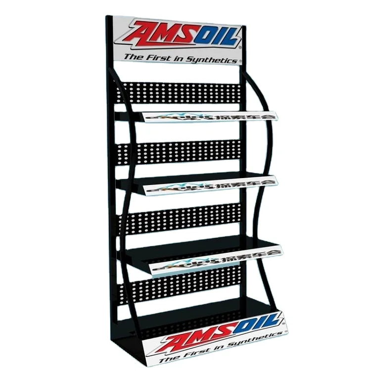 Изготовленные на заказ металлические сверхпрочные полки демонстрационный стенд для смазочного масла