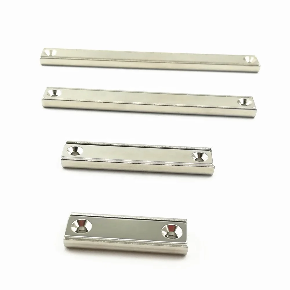 Rectangular Pot Channel Neodymium Magnet Industrial Permanent Block Countersunk Hole N52 Magnet