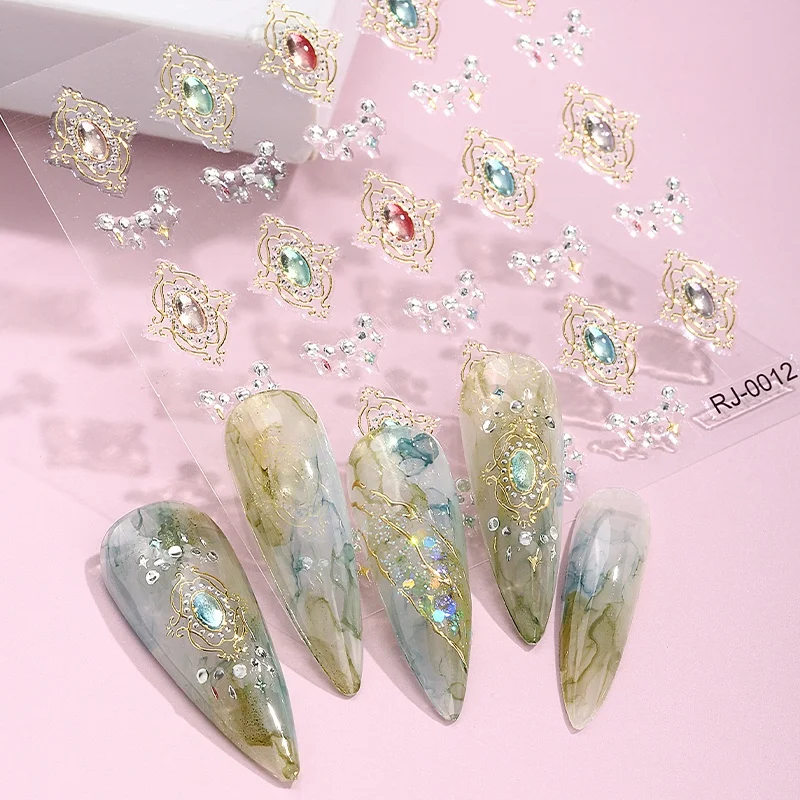 Popular Luxury Brand Name Logo Designer Nail Art Foil Stickers Transfer Paper Decals