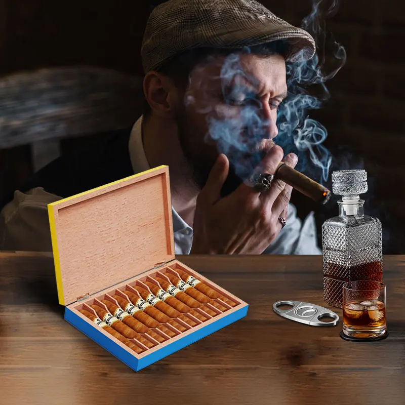 Wholesale Wooden Cigar  Humidor Case  for 10CT Cigars Cedar Humidor High Gloss Lacquer Humidor Cigar Boxs