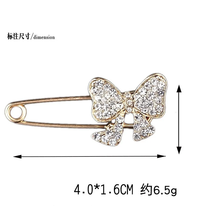Fashion Charm Women Wedding Crystal Safety Accessories Brooch Pins for Women