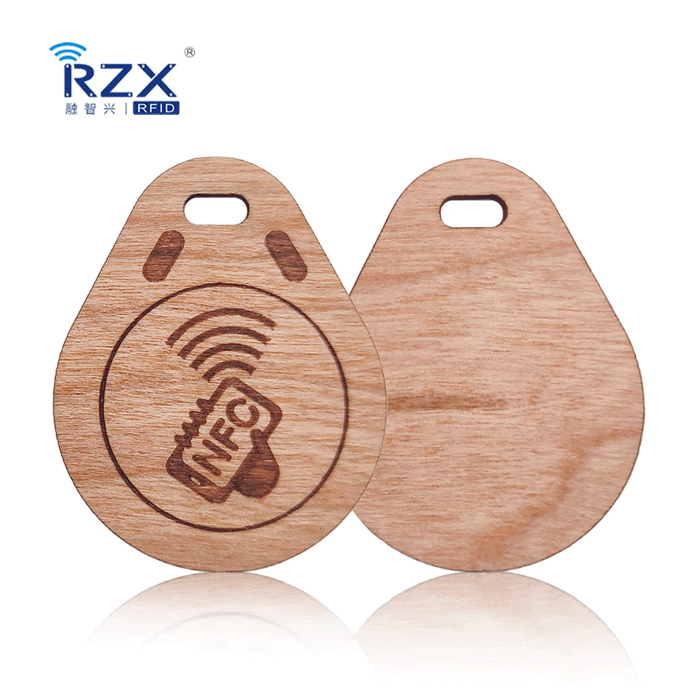 Recycled NFC Wooden Card Engraved Logo Bamboo Smart RFID Wood Hotel Room Key Card