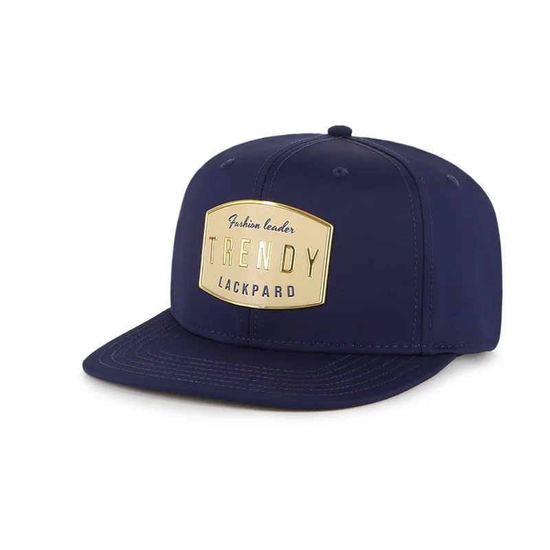 Hip-hop Flat peak Snapback cap with huge front TPU logo