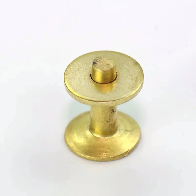Латунная заклепка с плоской головкой из твердой меди и заусенцы для кожи x мм