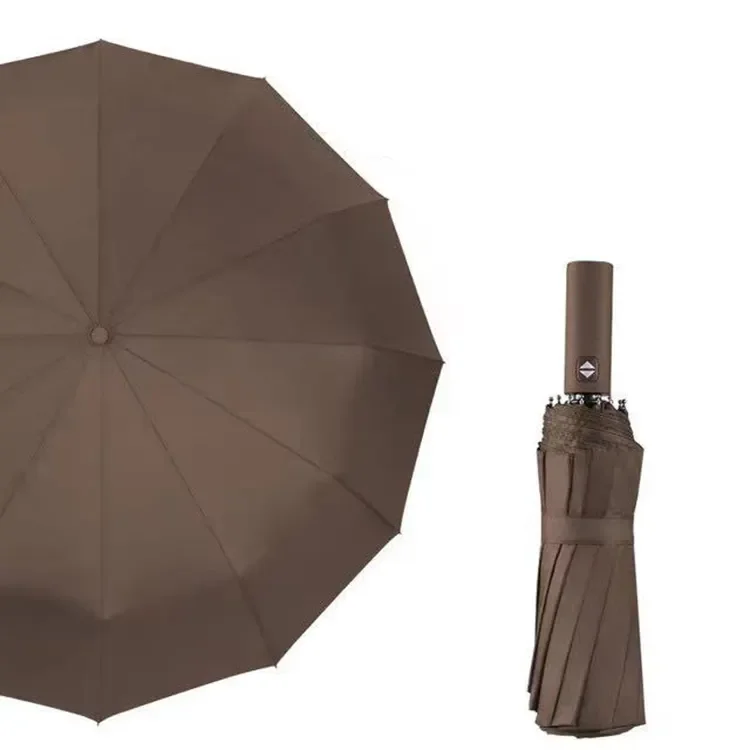 Custom Wholesale Small Lightweight Sturdy Steel Shaft Windproof Folding Automatic Umbrellas