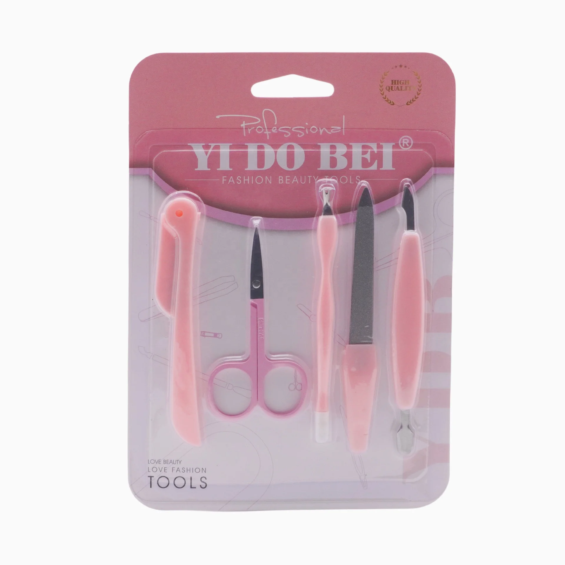 5PCS Manicure Eyebrow Trimmer Set Blister card Nail File Eyebrow scissors Dead Skin Plier Nail Cutting Tools Personal Care Set