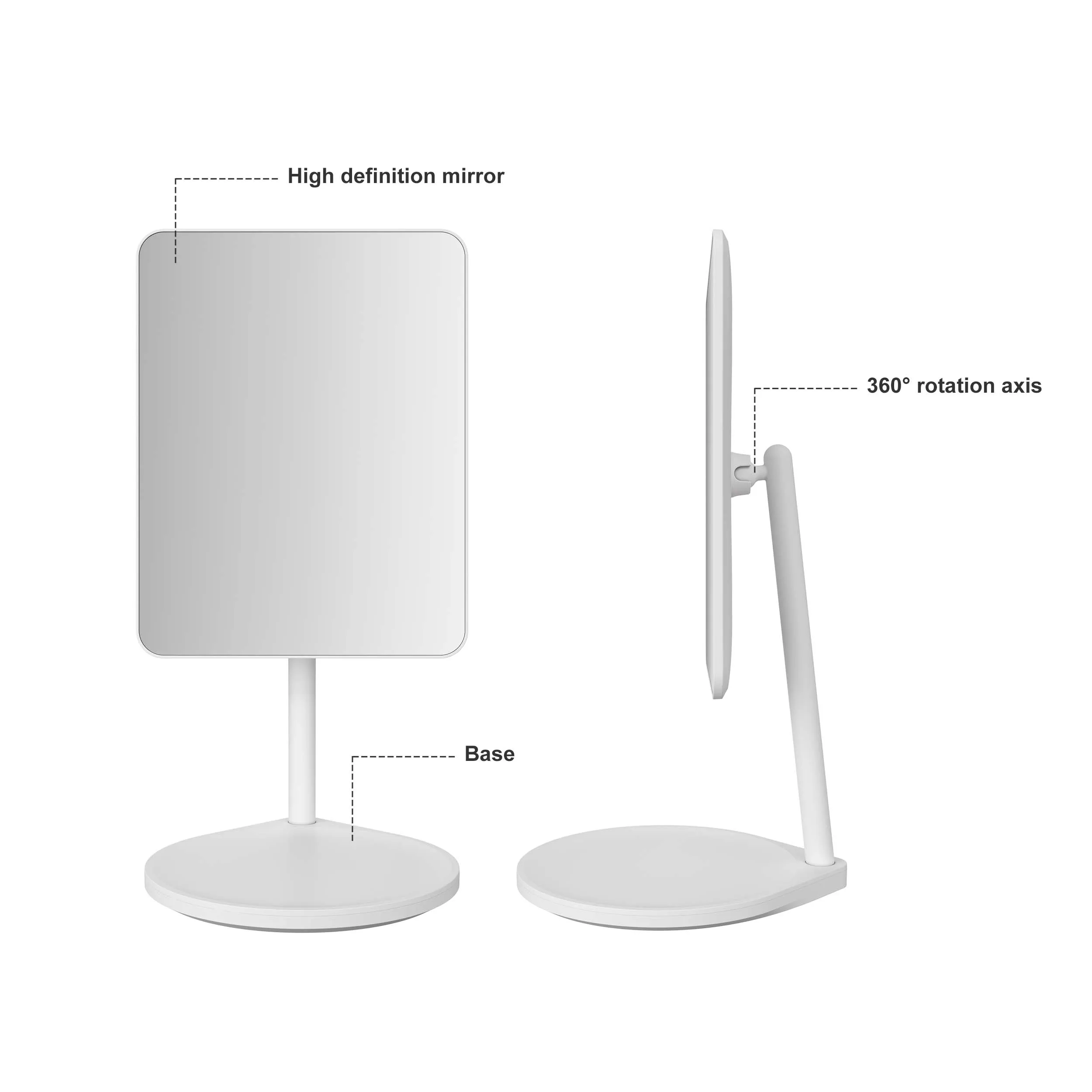 Wholesale White Custom Logo Factory Supply Portable Storage Cosmetic Make Up Adjustable Vanity With Table Makeup Tabletop Mirror