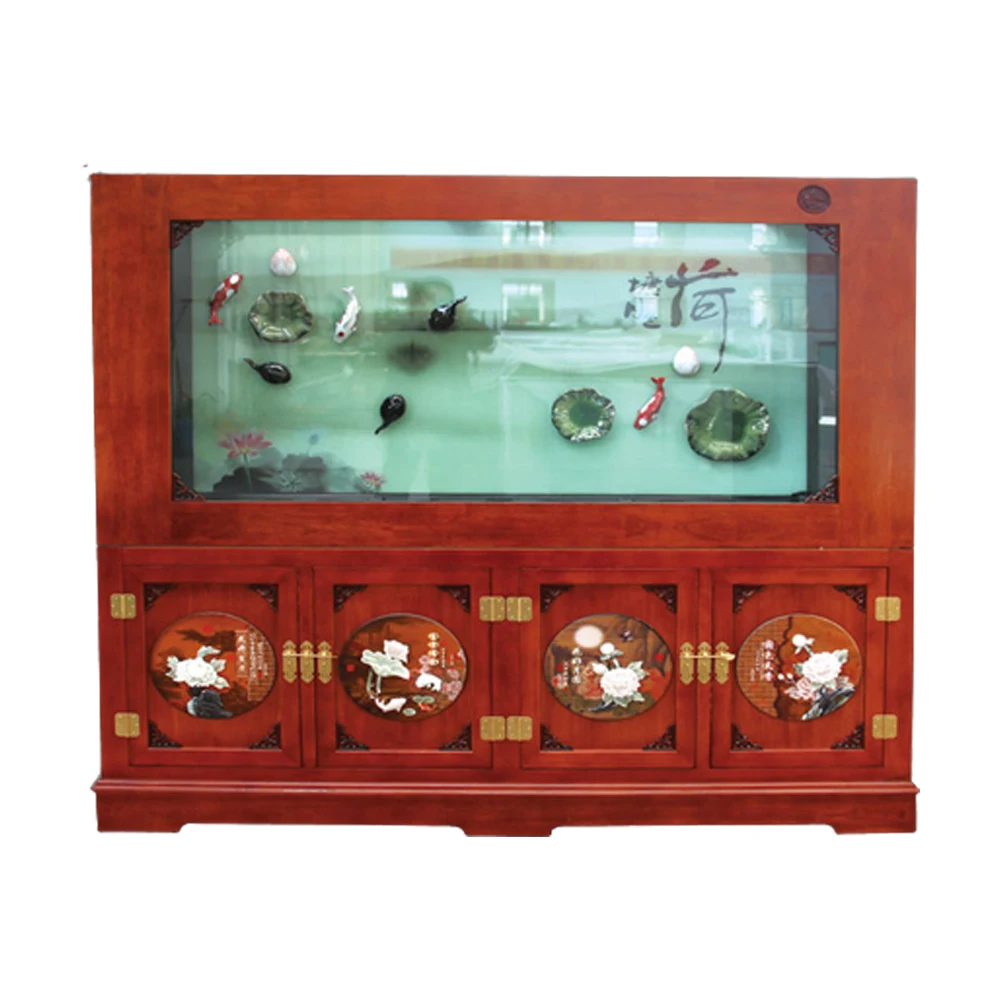 WOLIZE Vertical Door Chinese Dragon Moving Fish Transport Tank For Home Big Fish Tank