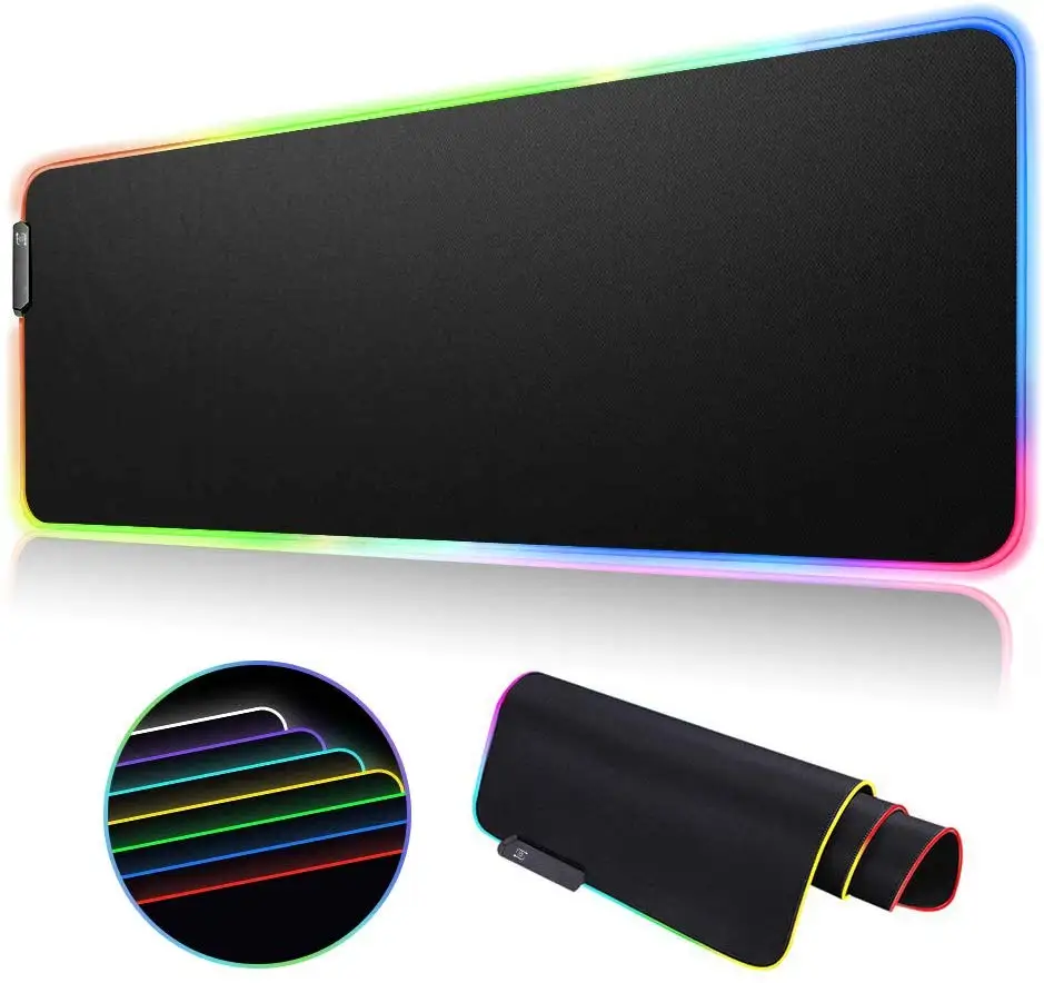 2021 Large size RGB gaming mouse pad flashing LED mice mat non-slip rubber base computer mousepad led mouse pads