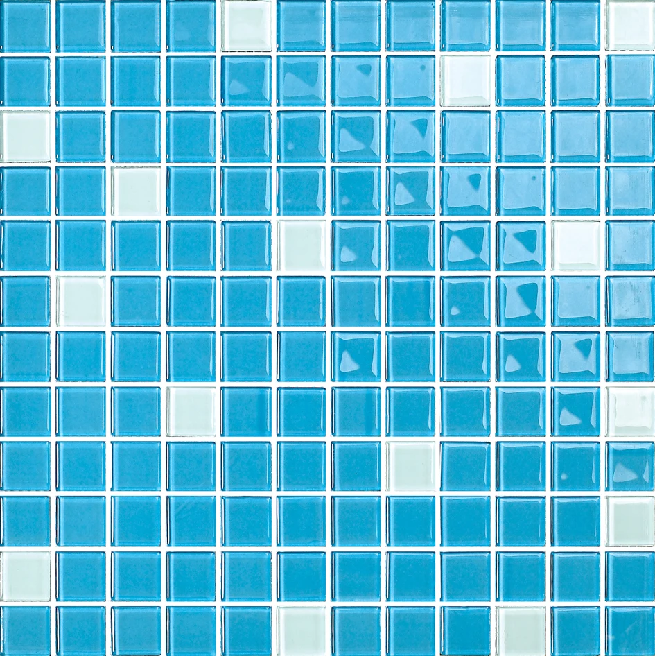 Glitter self adhesive pool mosaic tile mesh  crystal glass mosaic tile