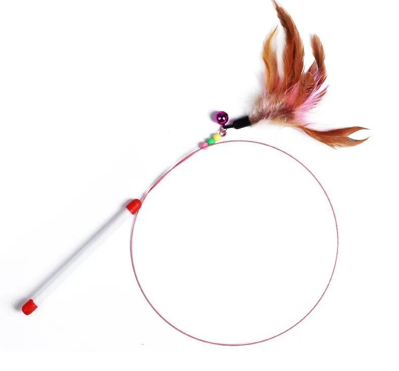 Wholesale supplies new cat toy turkey feather wand pet fish toy hot selling