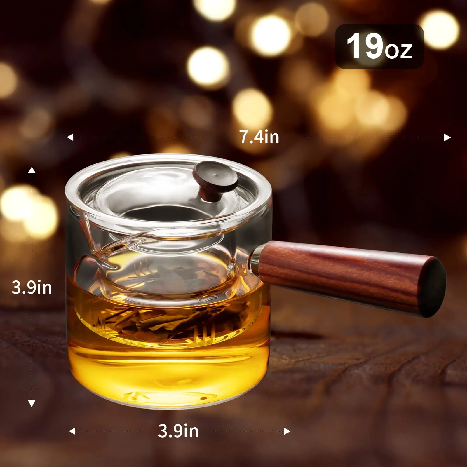 Glass Tea Ware Teapot With Infuser And Cup Mini Bamboo Handle Glass Teapot