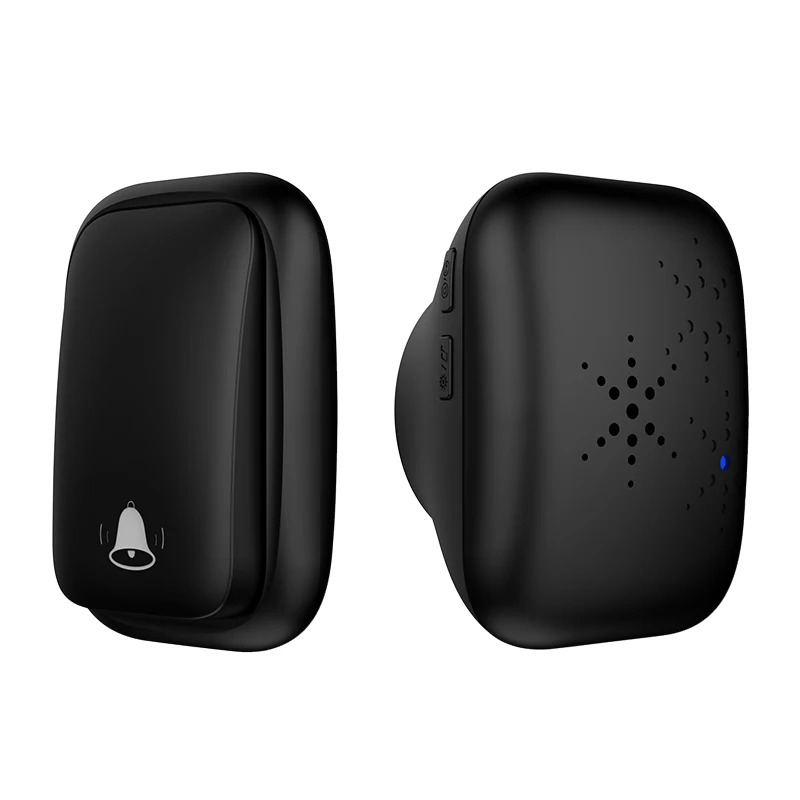 QX002 Wholesale OEM Doorbell black 1 Push Button 1 Receiver  Wireless Long Distance Self Powered Electric Generators Kinetic