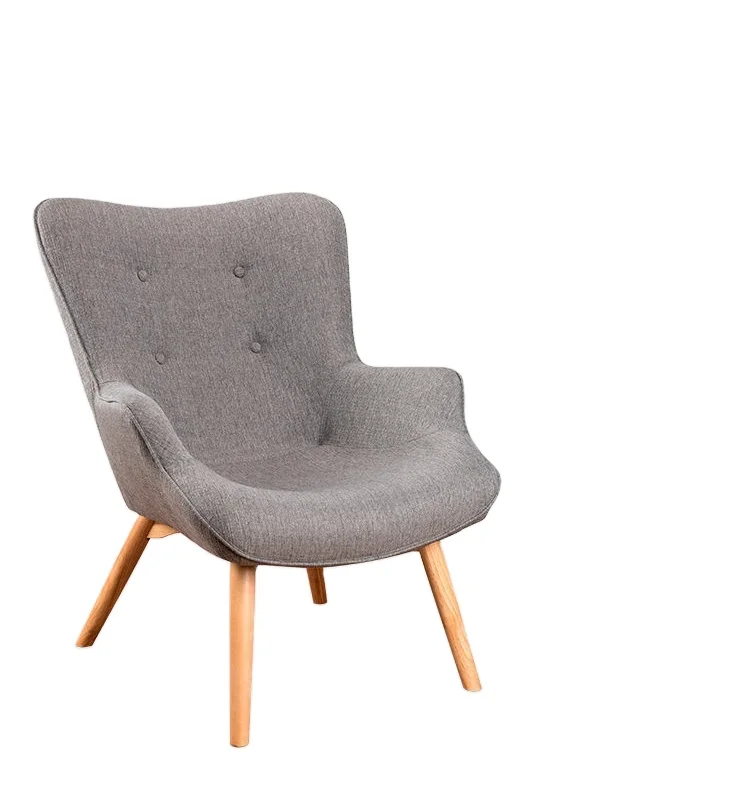 Modern dining accent chair fabric wooden chairs for dining table furniture dining chair with wooden legs