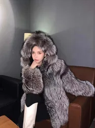 2021 new arrive Long Faux Fur Vest Female Hoodies Women Oversized Waistcoat High Quality Sleeveless Jacket Winter Hooded Coat