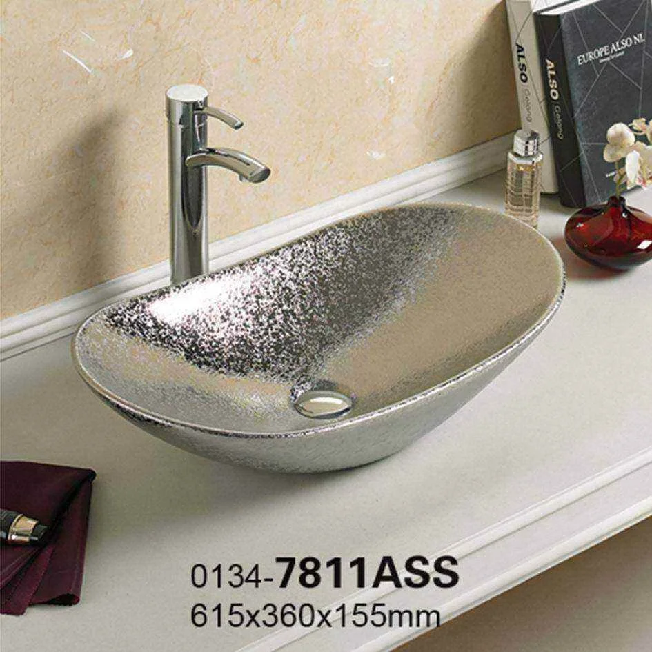 latest vessel shape golden plated electropolished bathroom living room china ceramic art hand wash basin