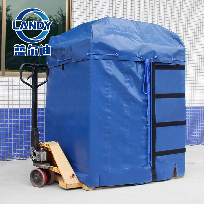 Waterproof Blue Color Pvc Pallet Cover For Goods Transportation