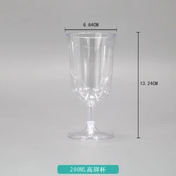 Plastic wine glass disposable PS champagne flute disposable plastic cup for wholesale