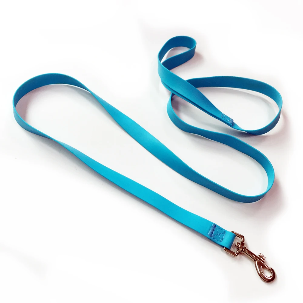 Popular Hot Sale Custom Waterproof PVC Dog Leash Webbing Luxury Soft Blue Silicone Pet Training Leash for Dogs